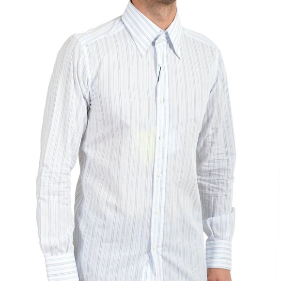 Dolce & Gabbana Men's White & Blue Dress Shirt